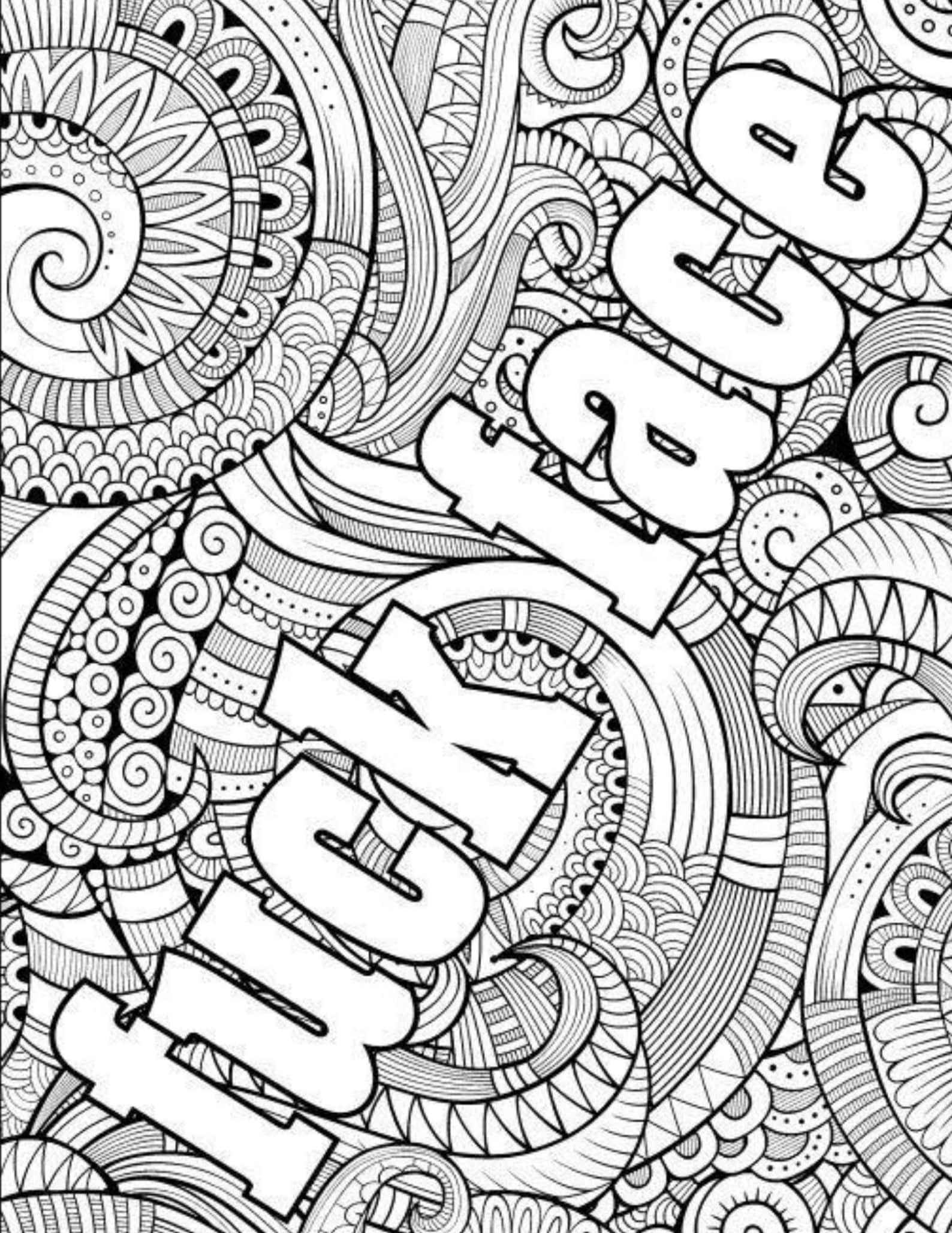 40 Page Fuck This Shit Adult Swear Word Coloring Book Etsy