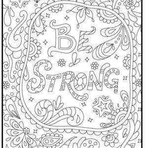 100 Page Adult Motivational Coloring Book Printable image 2