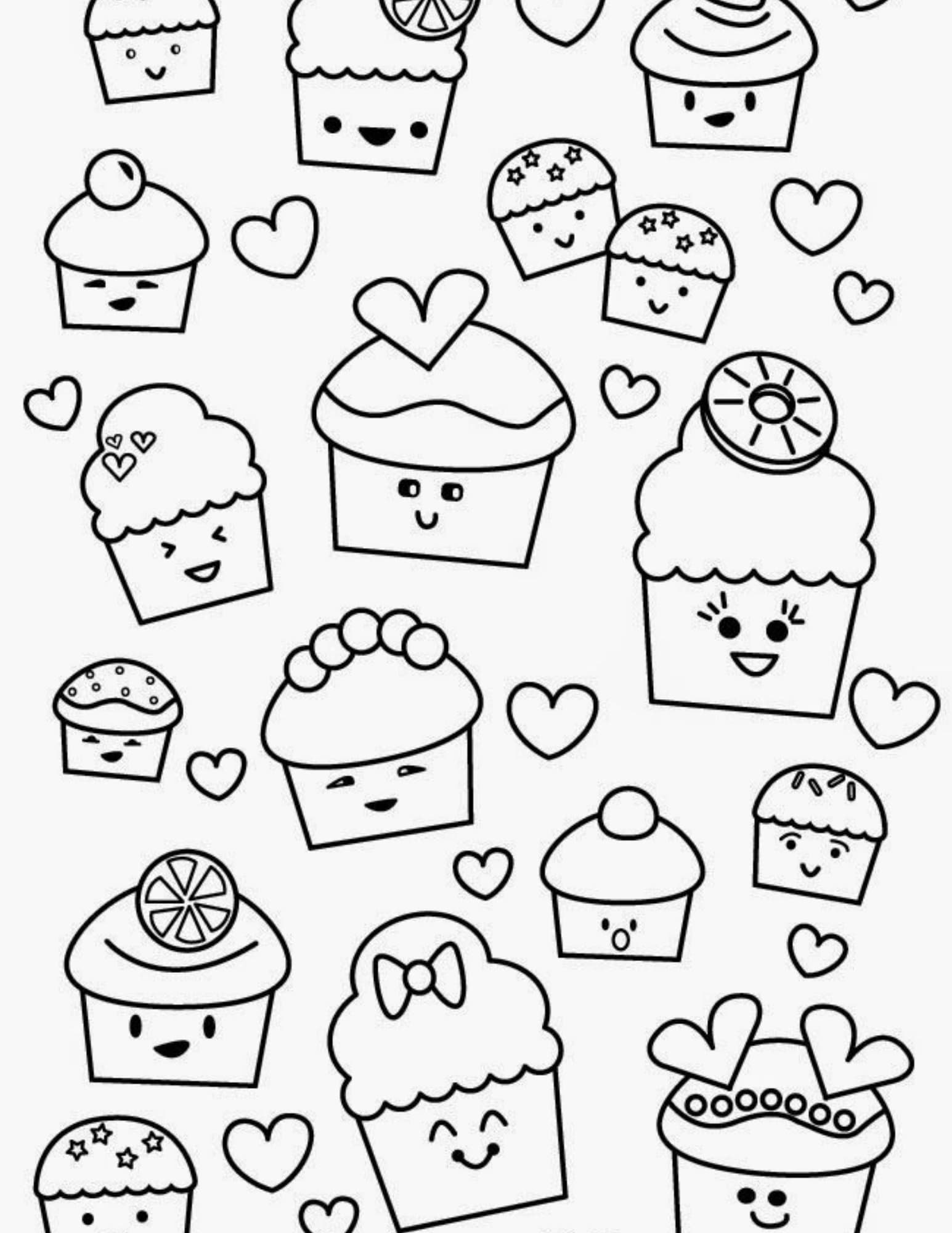 24 Printable Cute Kawaii Coloring Pages - Digital Download