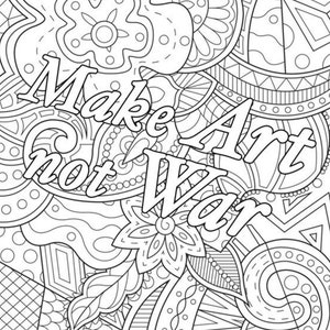 100 Page Adult Motivational Coloring Book Printable image 6
