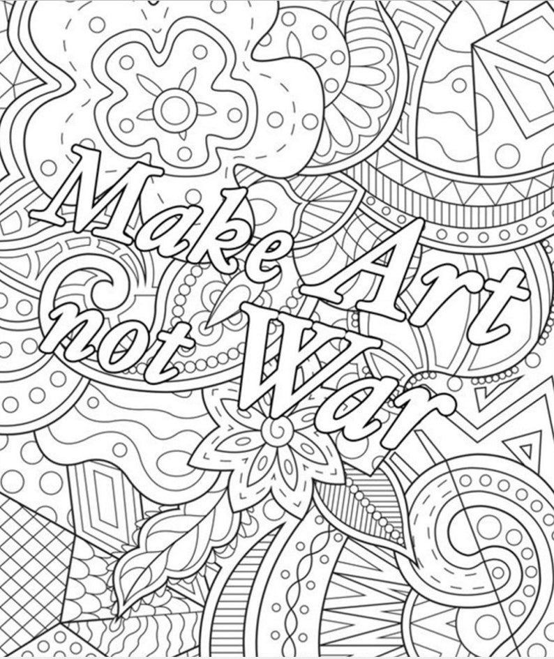 100 Page Adult Motivational Coloring Book Printable image 6