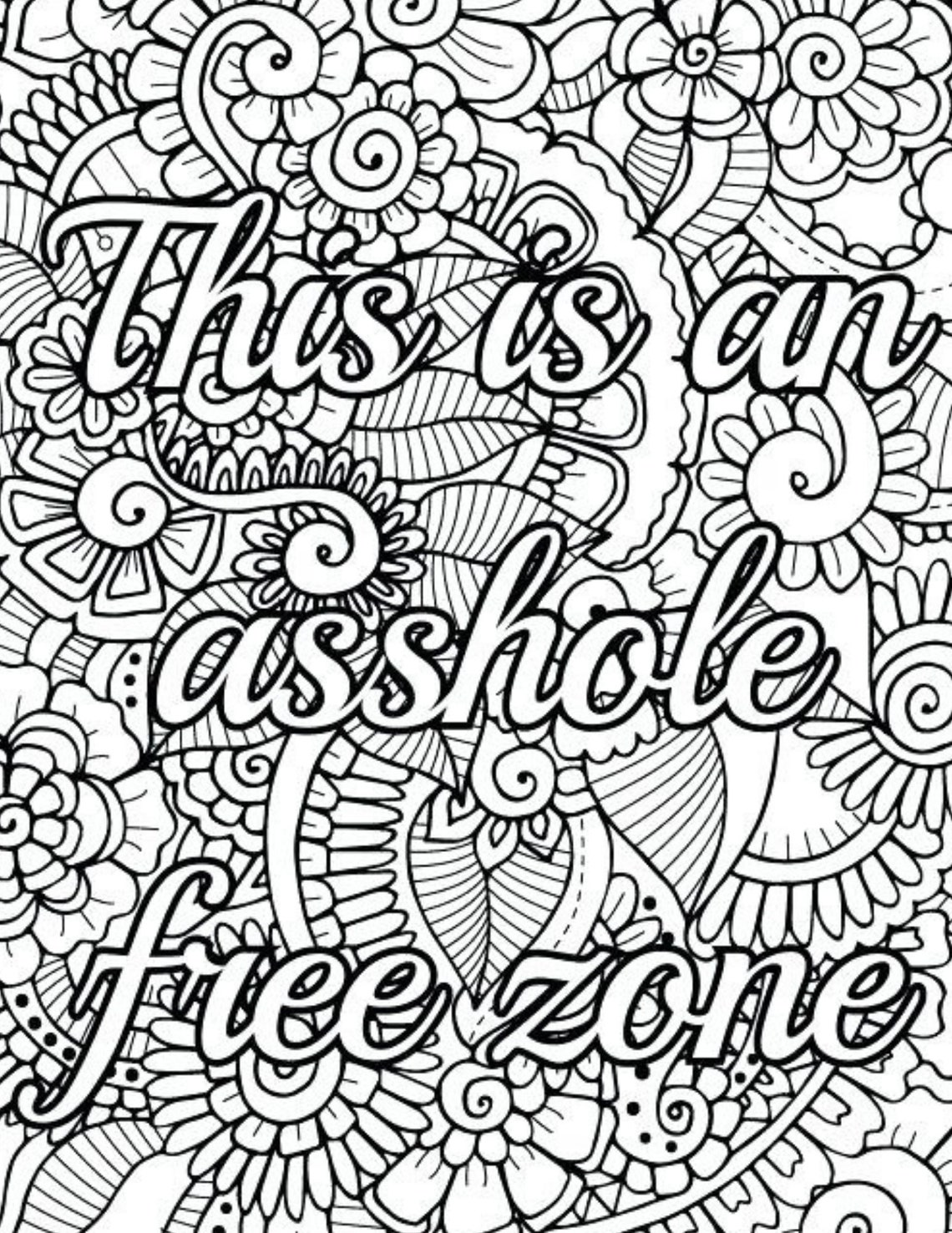 40 Page Fuck This Shit Adult Swear Word Coloring Book Digital Download ...