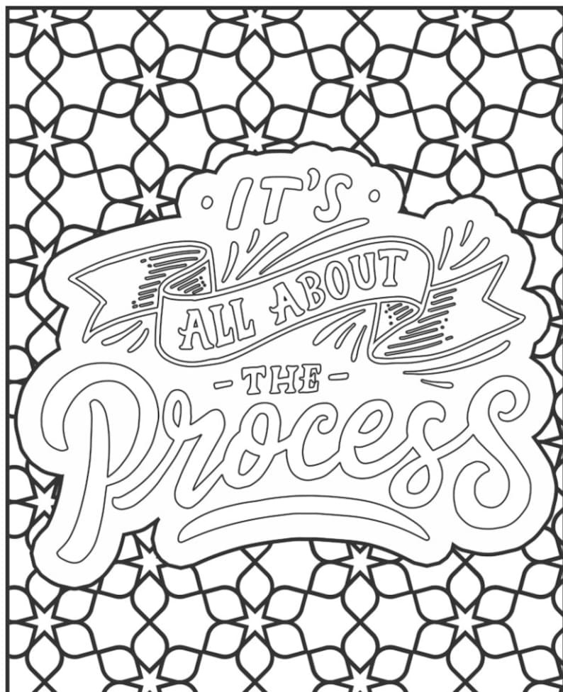 100 Page Adult Motivational Coloring Book Printable image 3