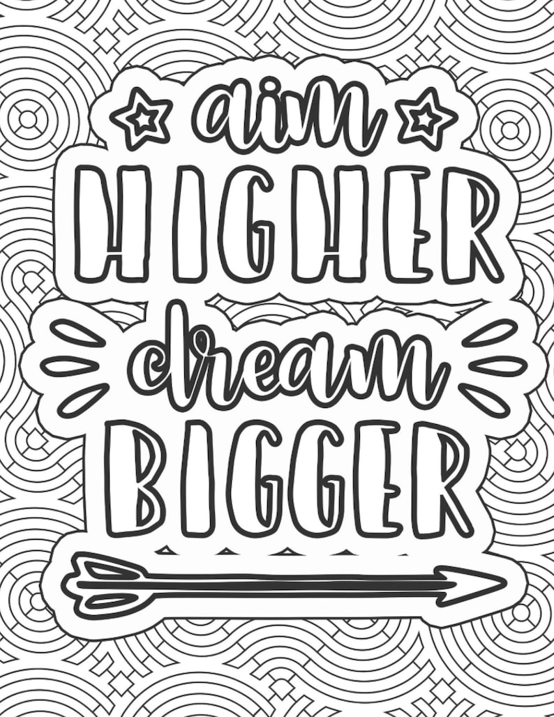 100 Page Believe in Yourself Adult Coloring Book Printable/ - Etsy