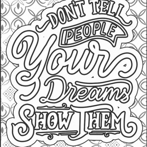 100 Page Adult Motivational Coloring Book Printable image 5