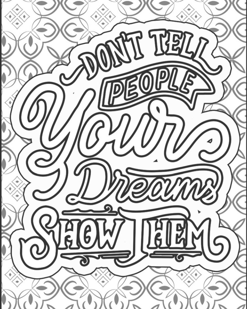 100 Page Adult Motivational Coloring Book Printable image 5