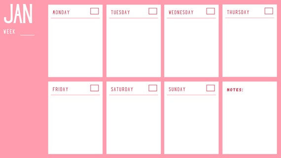 Yearly Printable Calendar | Etsy