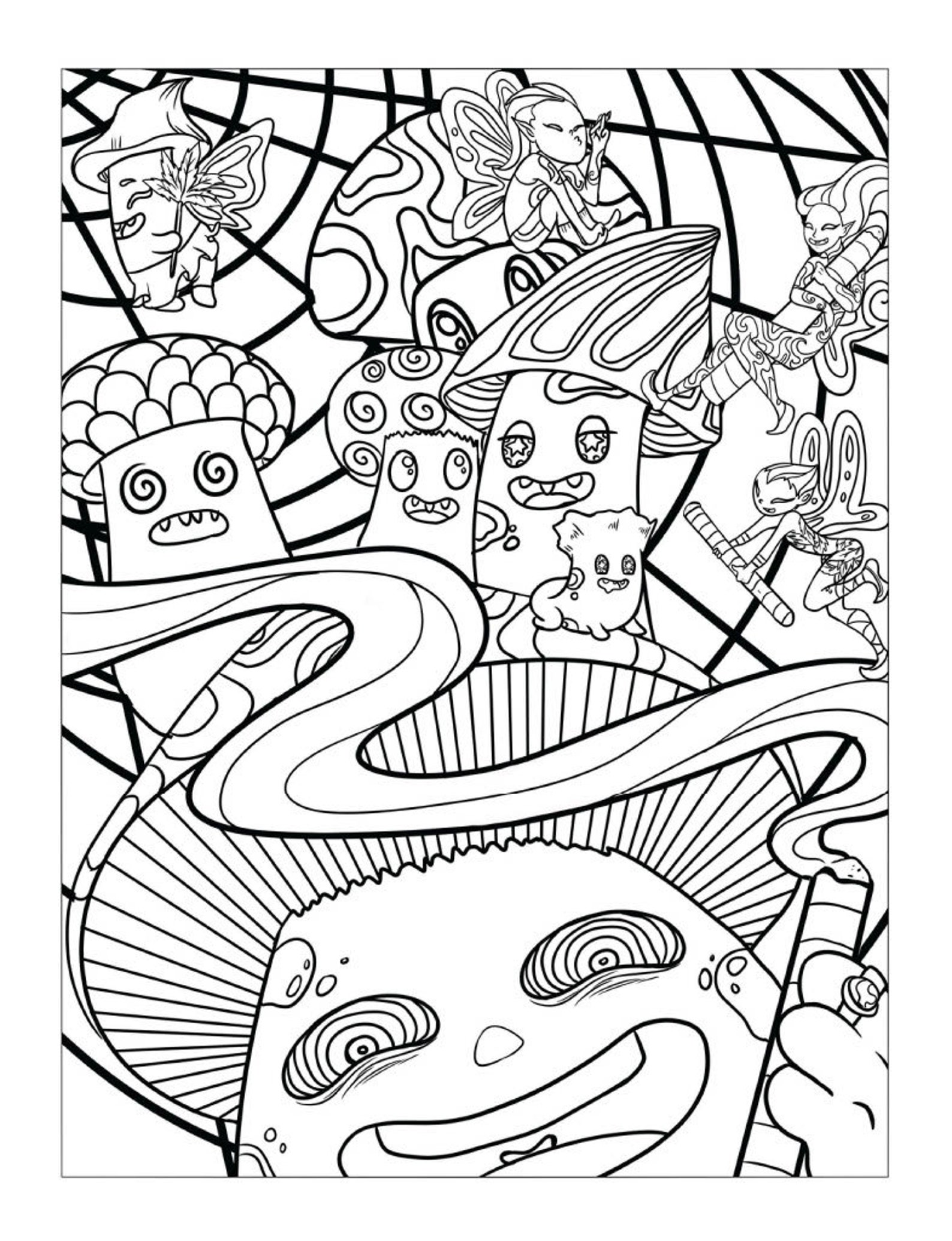 30-page-psychedelic-trippy-adult-coloring-book-digital-etsy-espa-a