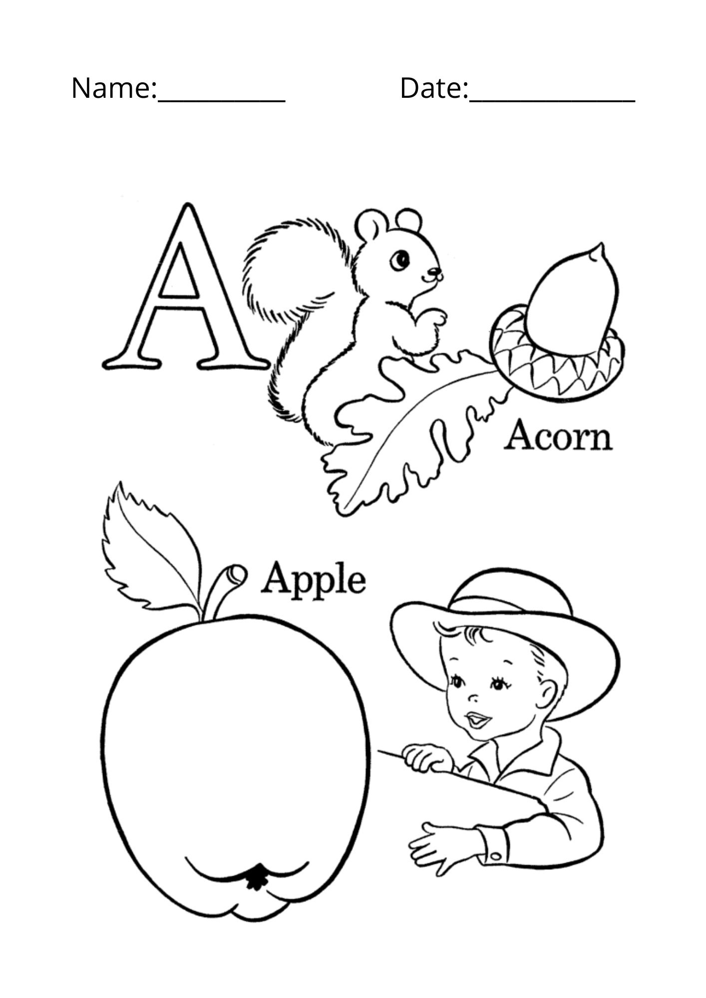 Kids Printable coloring pages Alphabet and Numbers Print and | Etsy