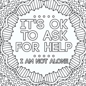 Positive Affirmation Coloring Book - All Ages - Printable Pages for ...