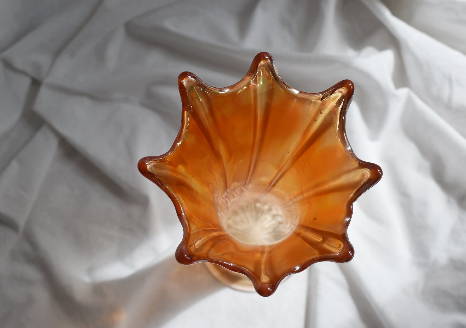 Vintage antique Northwood orange carnival glass crown vase Etsy