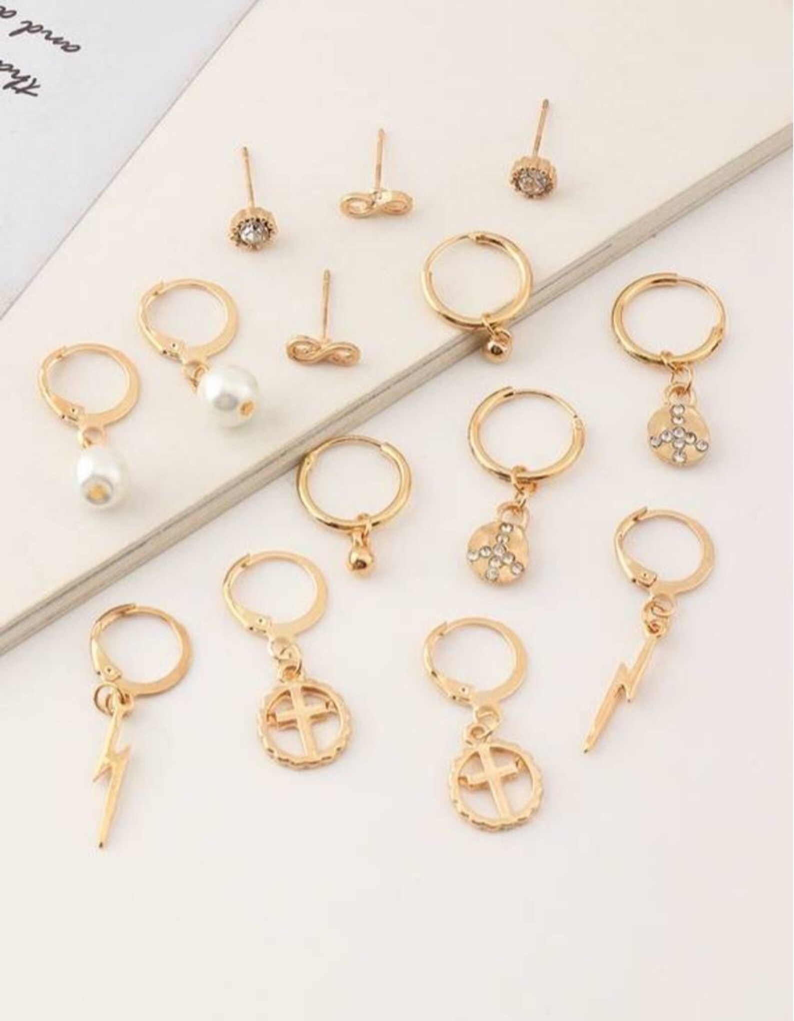 Earrings set for multiple piercings gold Earring set huggies Etsy