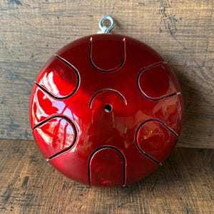 Mini Steel Tongue Drum in E Minor – 6-Note &quot;Propanota&quot; with Built-in Bell – Palm-sized Hand Drum