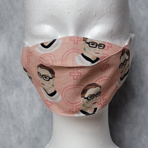 RBG (Ruth Bader Ginsburg) Face 3D Mask (Adult and Child Sizes) 2 or 3 Layers