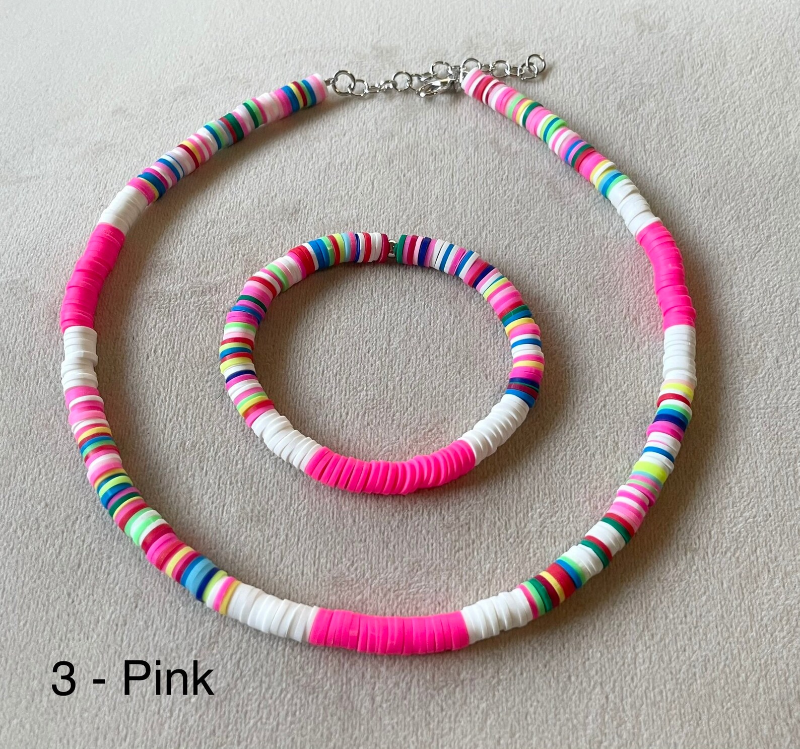 Choker and Bracelet Clay Beads Set Etsy