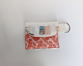 Modern minimalist wallet, mini card wallet, fabric gift card holder, purse card organizer