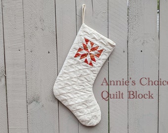 Minimalist Christmas Stocking, Quilt Block Christmas Decor, Farmhouse Stockings, Modern Christmas Stockings, Xmas Modern Decor
