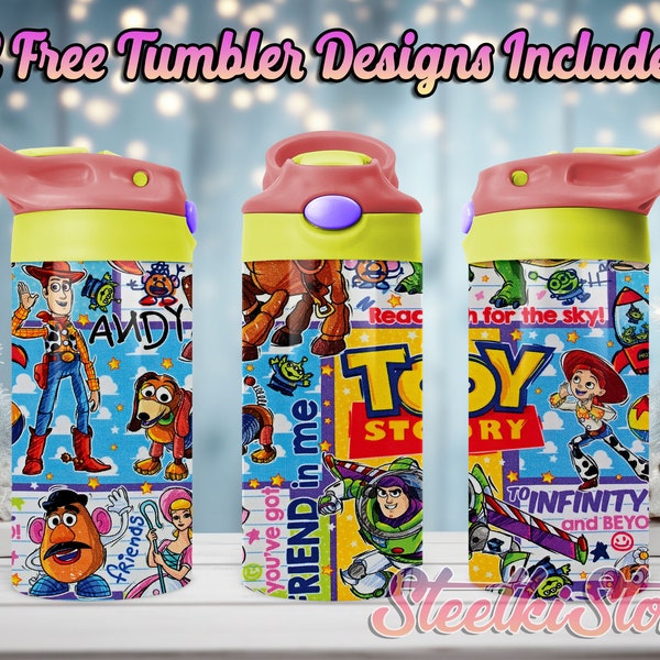 Cartoon 12 Oz Tumbler Wrap Png, Sippy Cup 12 Oz Png, Flip-top Cup 12 Oz Png, Cartoon Kids Cup Png Sublimation Digital Download