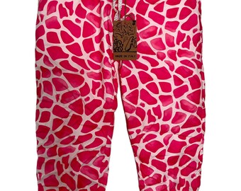 Made In Italy Lagenloook Pink Mosaic Print Magic Pantalon / Pantalon - Sz 12 14 16