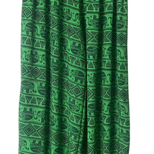 Italian Lagenlook Green Elephant Harem Pants / Trousers - UK Size 12 14 16