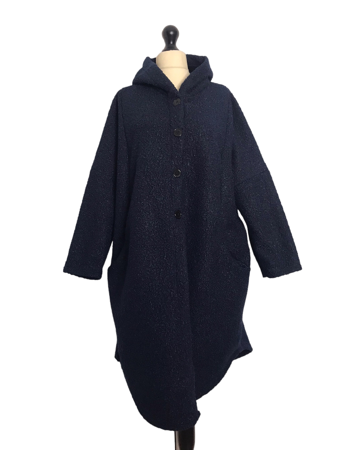 Marella Sasia Navy Boucle Teddy Coat 23390601382 Col 003 main image 0