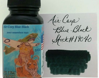 Noodler's Aircorp Blue-Black Ink 3oz (90ml) + Free 3ml Fountain pen Ink Sample