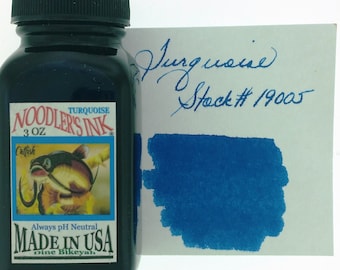 Noodler's Turquoise  Ink 3oz (90ml) + Free 3ml Fountain Pen Ink Sample