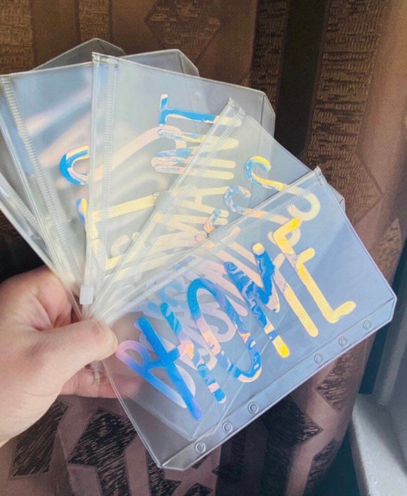 Custom Zipper Cash Envelopes | A7 A6 | Cash System
