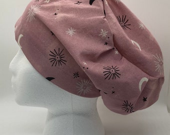 Euro style OR/ surgical/ scrub cap pink spellbound