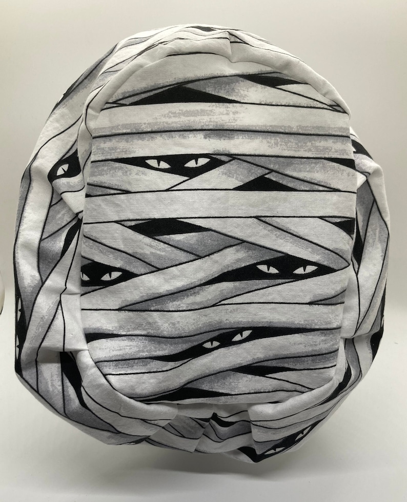 Euro style OR/ surgical/ scrub cap mummy eyes glow Halloween image 4