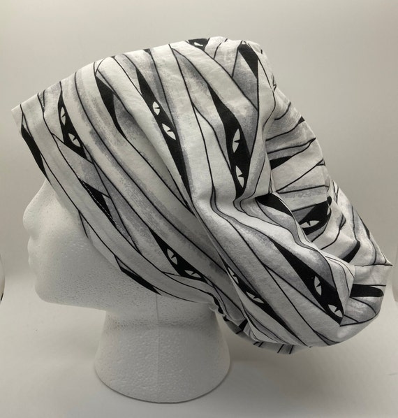 Euro style OR/ surgical/ scrub cap mummy eyes glow Halloween