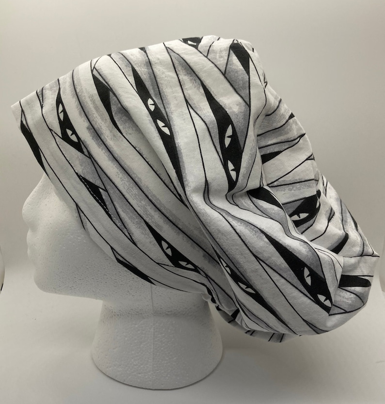 Euro style OR/ surgical/ scrub cap mummy eyes glow Halloween image 1