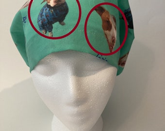 Personalized scrub caps with your pet's picture(s) and name