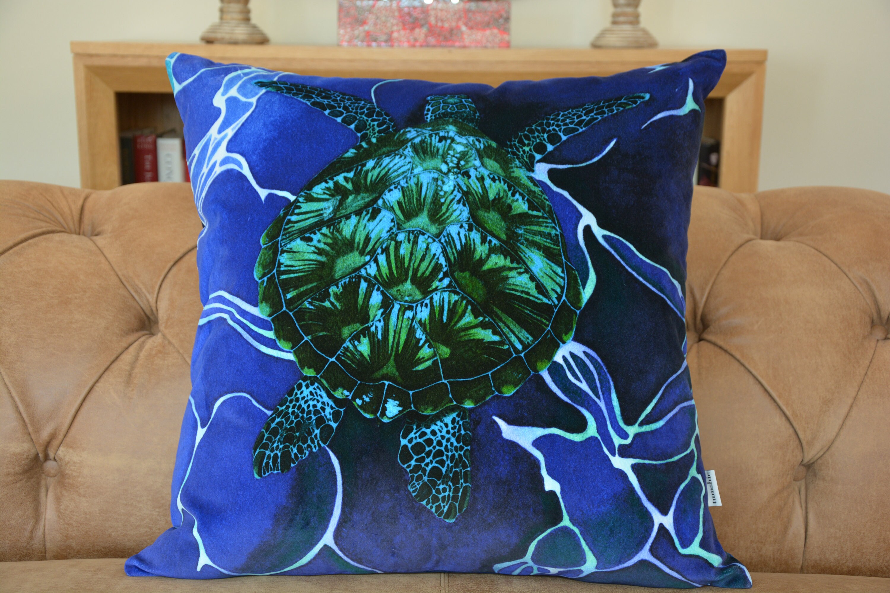 The Sea Turtle Velvet Cushion Etsy