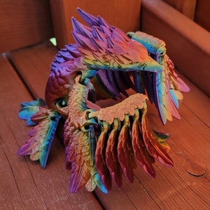 3D Printed Articulated Phoenix Fidget: PLA Plastic Fantasy Decor image 4