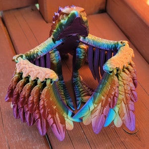 3D Printed Articulated Phoenix Fidget: PLA Plastic Fantasy Decor image 5