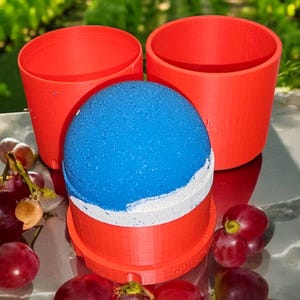 Sphere Bath Bomb Mold: 3D Printed Ball Press, Plunger Style image 3