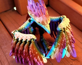 3D Printed Articulated Phoenix Fidget: PLA Plastic Fantasy Decor