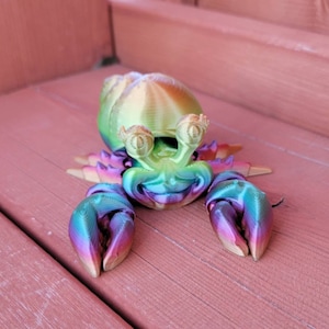 3D Printed Articulated Female Hermit Crab designed by Flexi Factory Fidget Toy