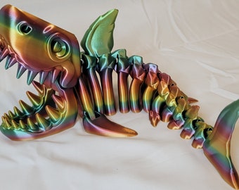 Articulated/Flexible Skeleton Shark Toy, Flexi Factory Authorized Reseller, Fun Fidget Toy for Kids