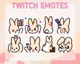 Paquete de 8 gestos de conejito bebé para Twitch / Discord