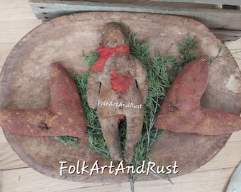 Primitive ~ Tutoriel de motif de remplissage de bols pour hommes GingerBRead pour homme GrunGy VALENTINE ~ Tutoriel de motif à téléchargement immédiat ~ Art primitif folklorique ~ vintage