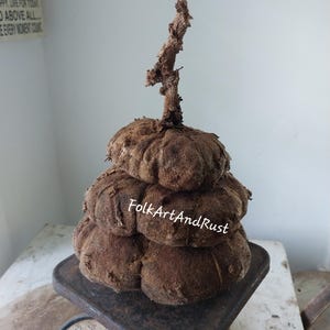 Early Primitive ~ FLATTIE PUMPKIN Stack~ PATTERN Tutorial ~ Instant Download Pattern ~ Grungy & Drab Harvest Fall Handmade Vintage Folk Art