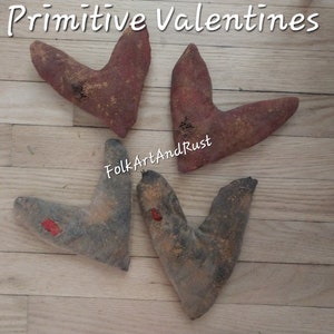 Primitive ~GrunGy VALENTINE HEART Bowl Fillers Pattern Tutorial ~ Instant Download Pattern Tutorial~ Folk Art Early Primitive ~ Vintage