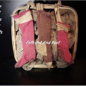 Pattern Sewing Video ~ Primitive Christmas Stocking Ornament Tutorial ~ Homestead Winter ~ Early Goods Antique Drab Vintage Folk Art Country