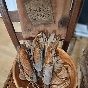 3 Ears of Primitive Rag Stuffed CORN ~ Bowl Fillers ~ Autumn Fall Goods Early Simple Cabin Folk Art