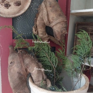 Primitive ~ GRUNGY Old Horse Head Crock Poke Pattern ~ Instant Download Sewing Tutorial Folk Art Vintage Christmas Decoration Farmhouse