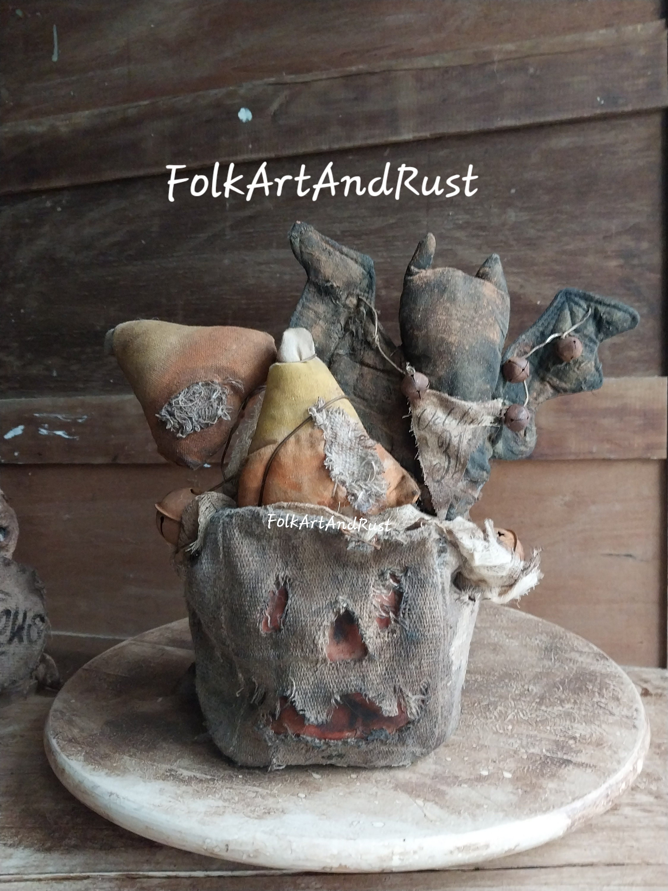 Extreme Primitive rotting JACK O LANTERN Bucket With Bat & Etsy