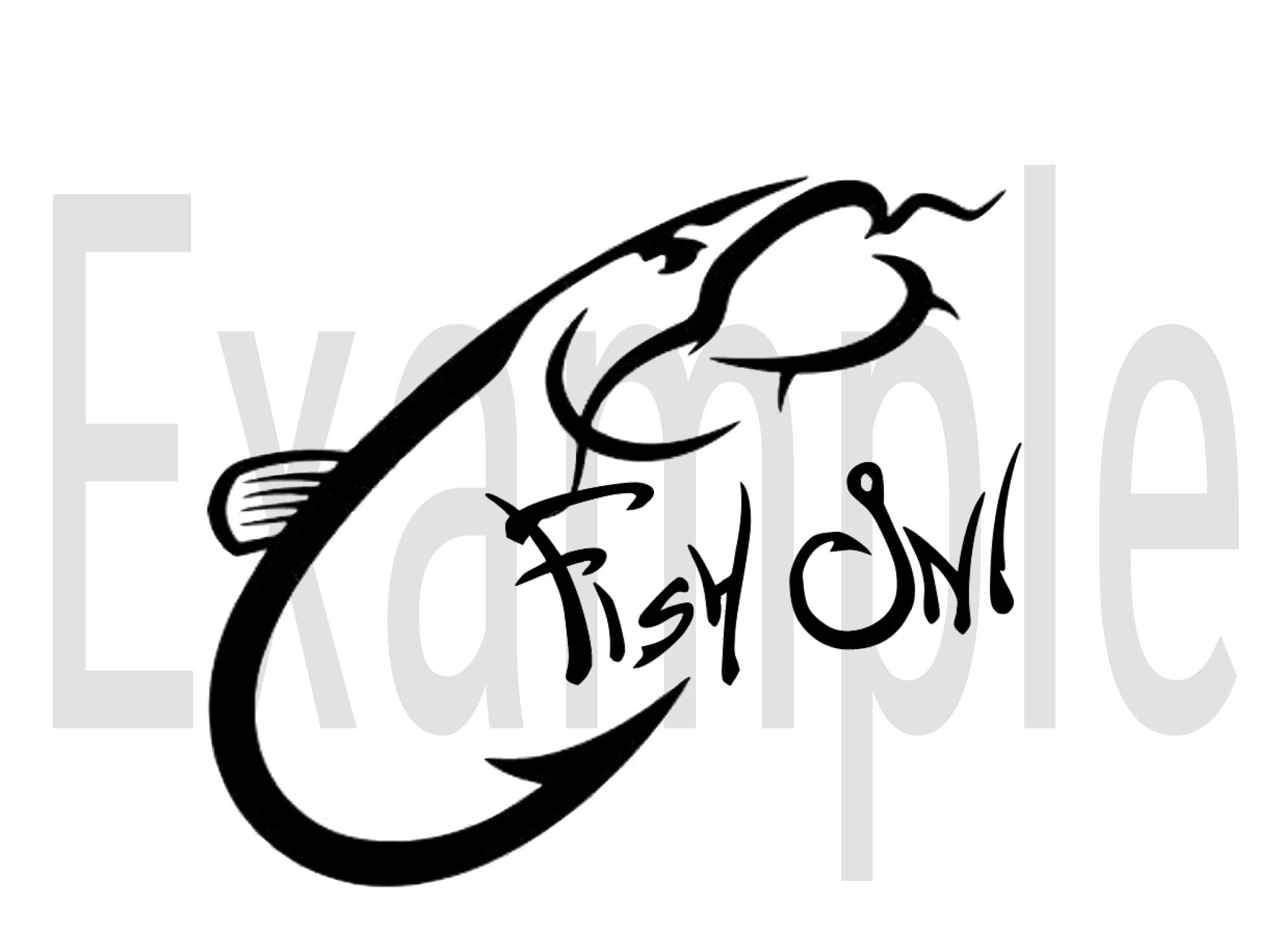 PNG Instant Download FISH ON Catfish Hooks Resizable for Etsy