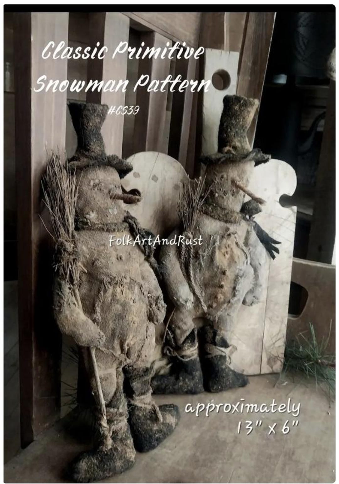 Primitive Craft Tutorials Primitive Pattern ~the Classic Primitive Snowman With Hat and Broom ...